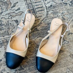 A New Day Women's Tan and Black Slingback Flats